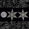 Antiqued Silver Plated Brass Star Shaped Floral Pendant Wraps - Set of Two - S-W28